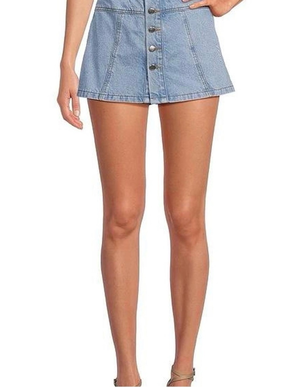Gianni Bini Georgie Denim High Rise Skort Button Front 30